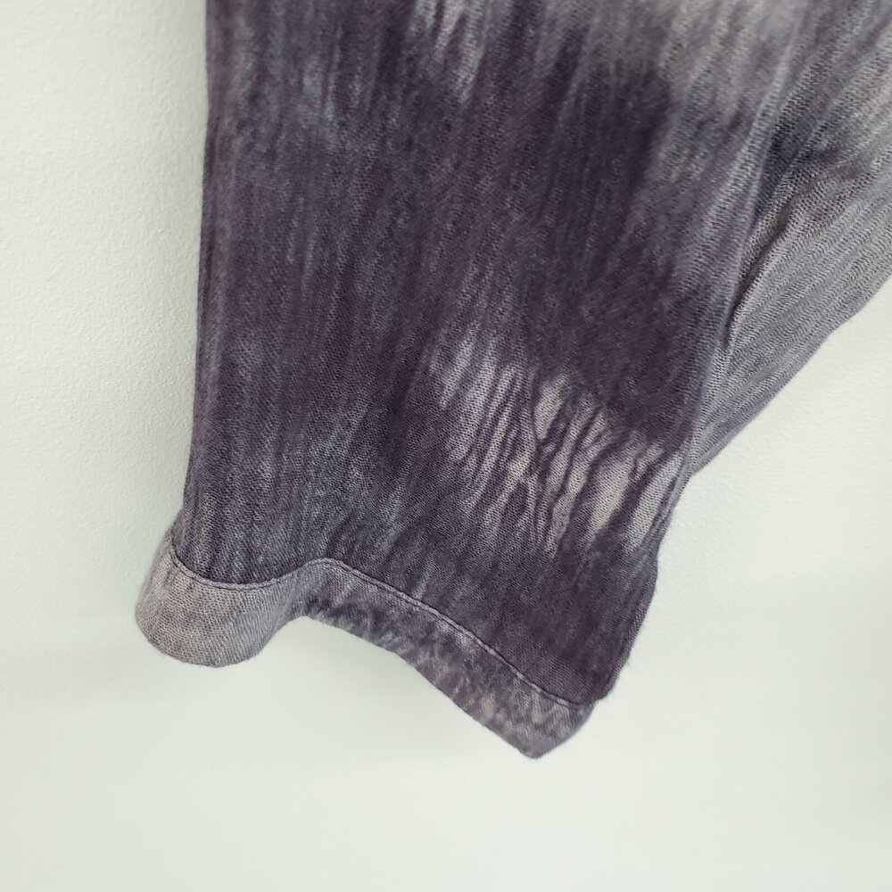 Umgee Purple Crinkle Tunic Top Long Sleeve V Neck Criss Cross Boho Womens Size M - Picture 8 of 16